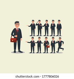businessman character set design - vector illustration