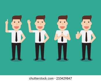 businessman character set eps 10