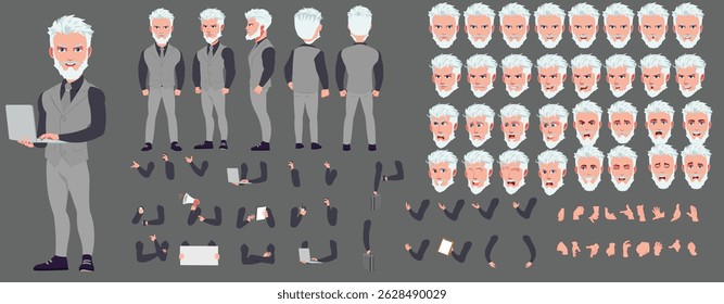 Businessman Character set, Character pack of Expressions, gestures, poses, lipsync, walk animation and run animation.