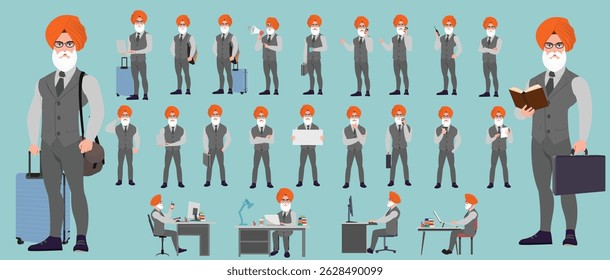 Businessman Character set, Character pack of Expressions, gestures, poses, lipsync, walk animation and run animation.