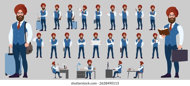 Businessman Character set, Character pack of Expressions, gestures, poses, lipsync, walk animation and run animation.