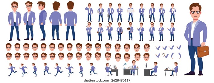 Conjunto de Personagens de Empresário, Pacote de Personagens de Expressões, gestos, poses, sincronismo lipônico, animação de passeio e animação de execução.