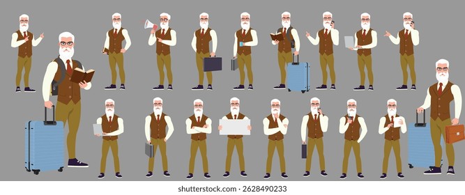 Businessman Character set, Character pack of Expressions, gestures, poses, lipsync, walk animation and run animation.