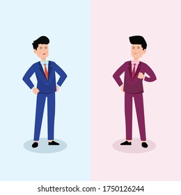 Businessman Character. Set of Two Businessman Character illustration.
