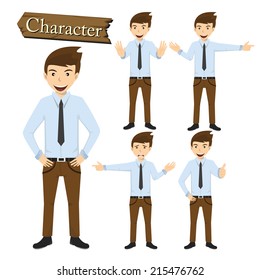 Businessman character set vector 
