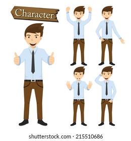 Businessman character set vector 