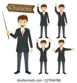 Businessman character set vector 