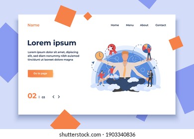 Businessman character showing different types of activity. Lifestyle, work, leisure. Can be used for topics like daily routine, time management, schedule