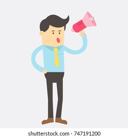 businessman character with speaker vector design