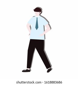 Businessman character standing concept. Creative idea design. Flat vector illustration for template, brochure, web page or presentation.