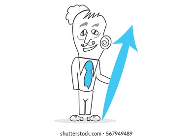 Businessman Character - Success Graph. A character designed to explain business topics such as finance.