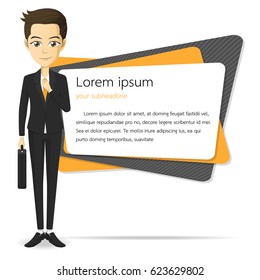 businessman character in suit vector cartoon