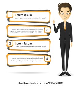 businessman character in suit vector cartoon