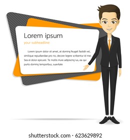 businessman character in suit vector cartoon