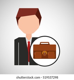businessman character suitcase concept vector illustration eps 10