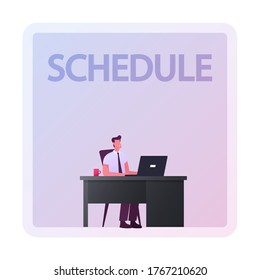 Businessman Character Use Eisenhower Matrix Making Schedule for Business Tasks. Time Management Deadline Organization, Efficient Control. Urgent and Important to Do List. Cartoon Vector Illustration