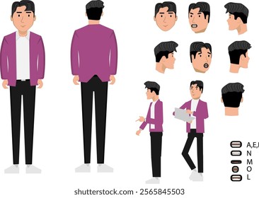 Businessman character, using jazz coco for animation and motion.