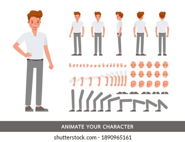 Businessman character vector design. Create your own pose.