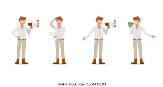 Projeto vetorial de personagens de empresário eps10.