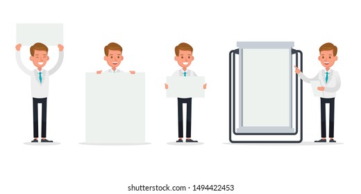 businessman character vector design. Presentation in various action. no6