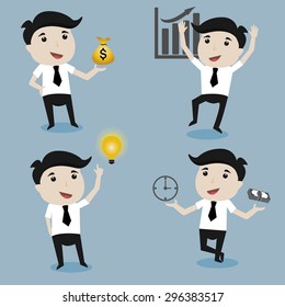 Businessman , character ,vector illustration