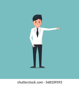 Businessman character. vector illustration.