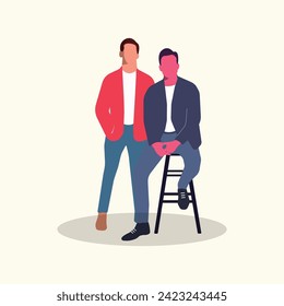 businessman character vector illustration simple concept team worker office team