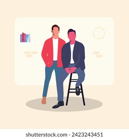 businessman character vector illustration simple concept team worker office team