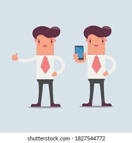 juego de vectores de personajes de negocios estilo de diseño plano lindo pose