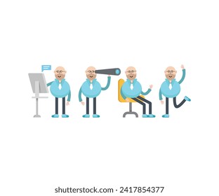 businessman characters set vector illustration