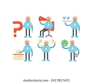caracteres de empresario conjunto de ilustraciones vectoriales