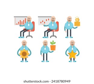 businessman characters set vector illustration