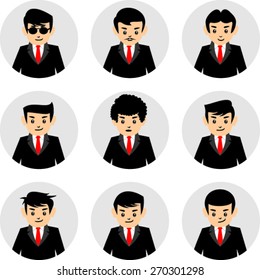  businessman characters , vector illustration