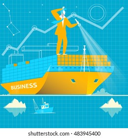 Businessman is in charge of the ship