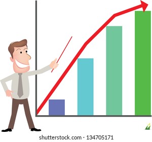 Businessman with chart.