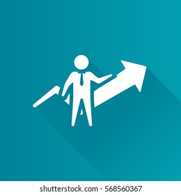 Businessman chart icon in Metro user interface color style. Business finance growth