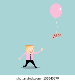 Businessman chasing brain 