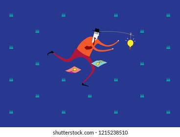 Businessman / chasing for idea /concept