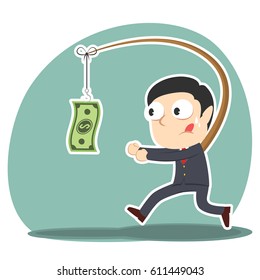 businessman is chasing money