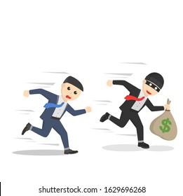 businessman chasing a thief design