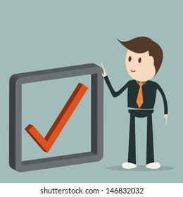  Businessman  with check mark in box, vector format 