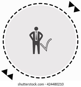Businessman with check mark icon Flat Design. Isolated Illustration.