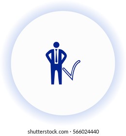 Businessman with check mark  icon. Vector design. 