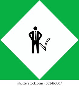Businessman with check mark  icon Vector design.