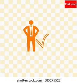 Businessman with check mark  icon Vector design.