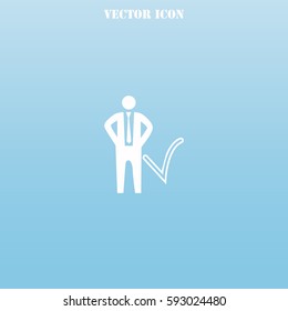 Businessman with check mark vector  icon.