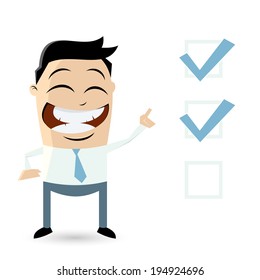businessman with check marks