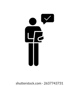 Businessman checking file isolated icon graphic vector