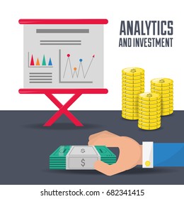businessman checking the statistic and finances