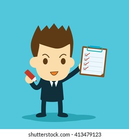 businessman with checklist